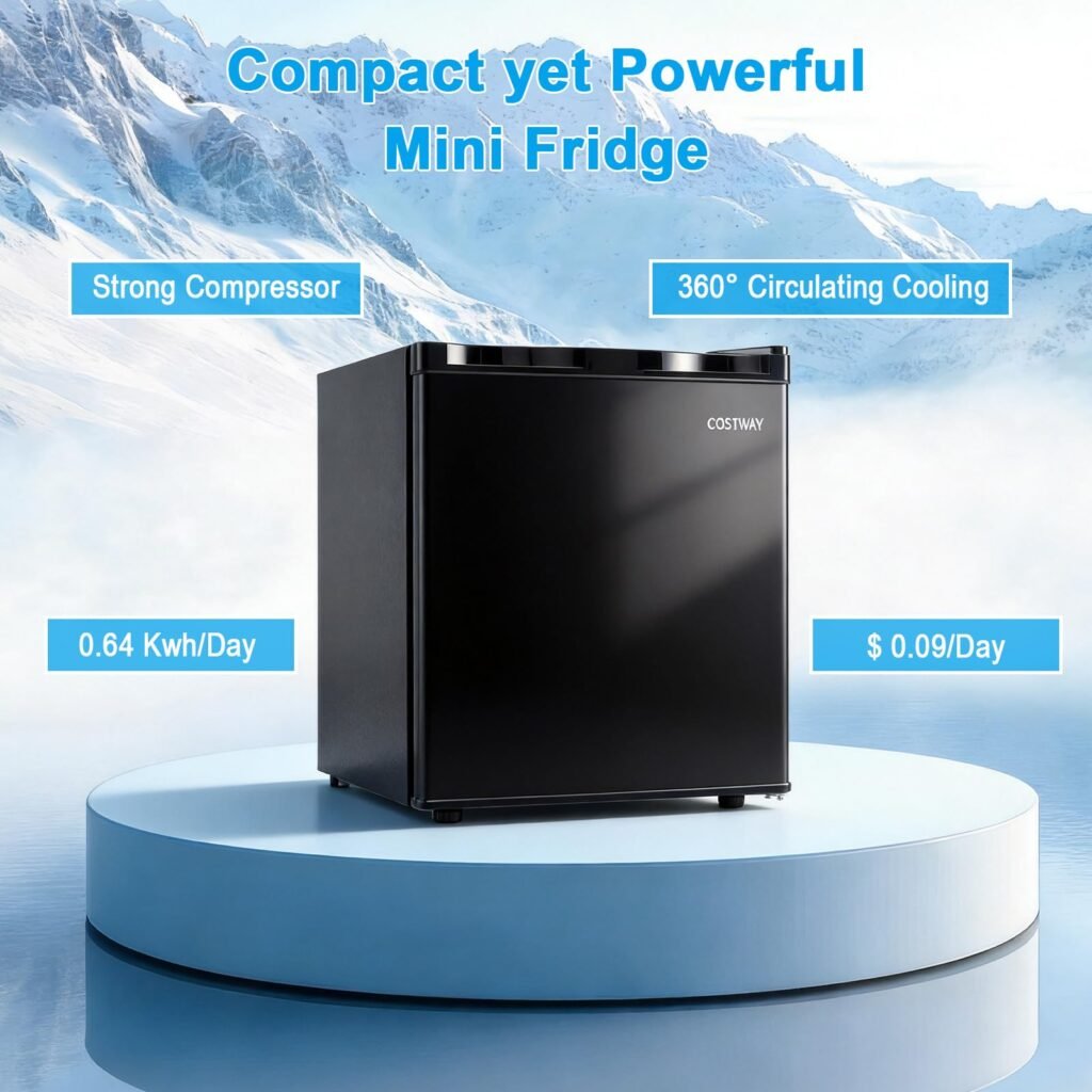 Front view of COSTWAY 1.7 Cu.Ft Mini Fridge