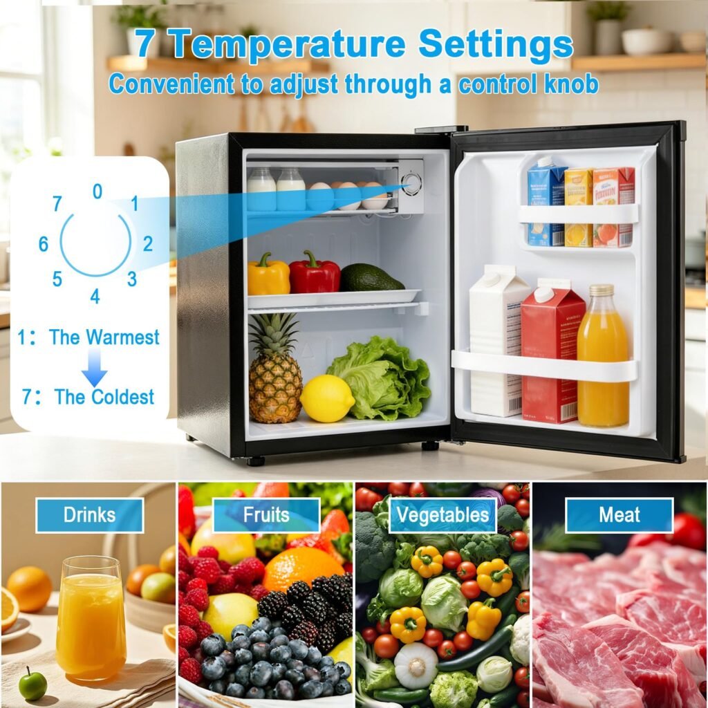 Built-in chiller compartment inside COSTWAY mini fridge
