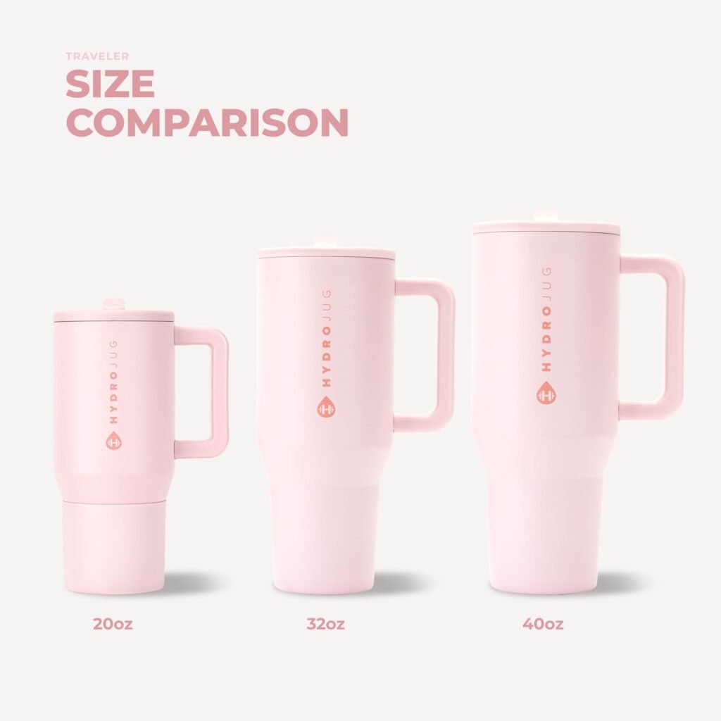 HydroJug Traveler 40oz Review Pink Sand insulated tumbler