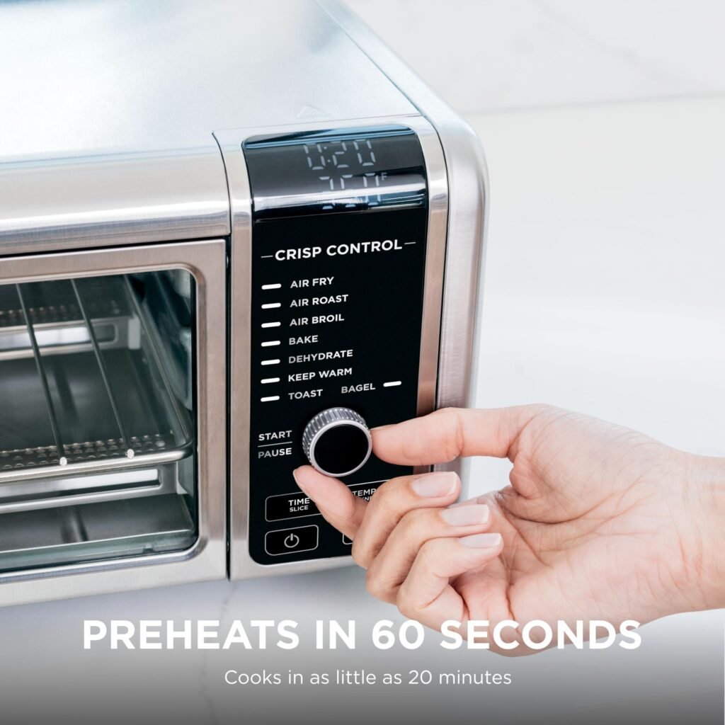 

> Ninja Air Fryer Toaster Oven Combo SP151 accessories including air fry basket sheet pan wire rack and crumb tray