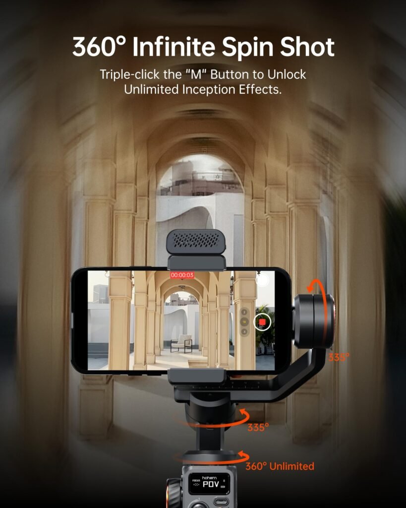 Hohem iSteady M6 Kit fill light and AI tracker